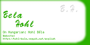 bela hohl business card